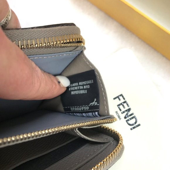 New in Box Fendi ZIP-AROUND Beige leather wallet  $990 - Picture 13 of 14